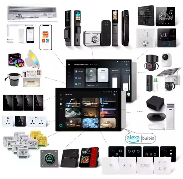 10.1 Inch Touch Screen Smart Home Gateway Central Control Panel inbuild Zigbee Gateway Smart Music Center Panel with Built in Alexa