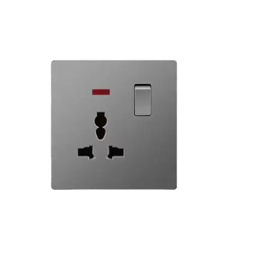 HG Marcos GREY 1 GANG 13AMPS SINGLE SOCKET LUXURY WALL SWITCH