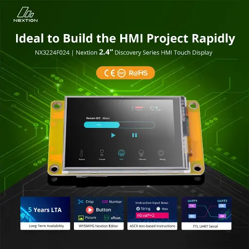 [6920075776799] Nextion NX3224F024–2.4 inch Discovery Series HMI Touch Display 