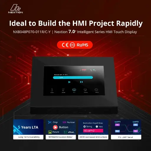 [6920075775990] Nextion NX8048P070-011C-Y 7.0 inch Intelligent Series HMI Capacitive Touch Display With Enclosure 